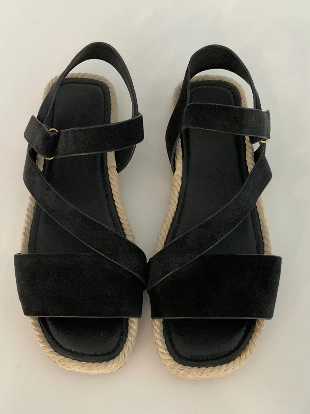 VINCE Eliana Women's Espadrille Strappy Sandals in Black Suede Size 9.5